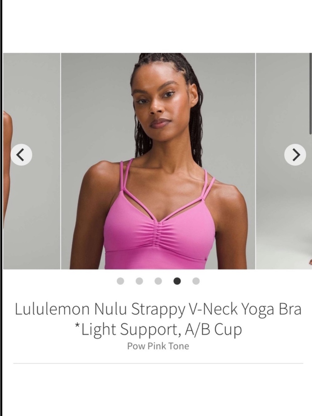 Lululemon Nulu Strappy V Neck Yoga Bra Pow Pink Tone Sz 12 A/B